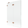 Mexen Lunar 2-panel left shower screen 120 x 150 cm, transparent, pink gold - 897-120-100-60-00-L
