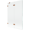 Mexen Lunar parawan nawannowy 2-skrzydłowy lewy 120 x 150 cm, transparent, różowe złoto - 897-120-100-60-00-L