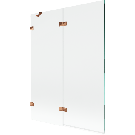 Mexen Lunar 2-panel left bath screen 130 x 150 cm, transparent, rose gold - 897-130-100-60-00-L