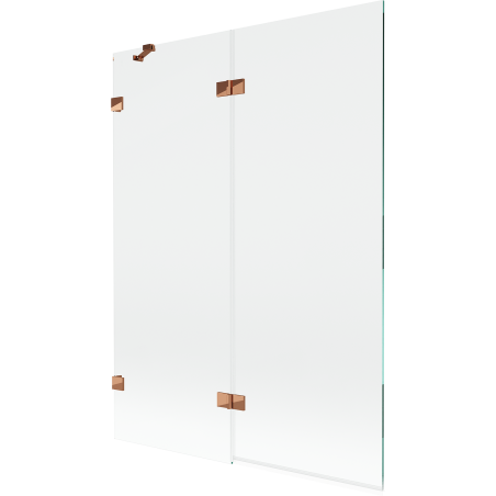 Mexen Lunar Duschtrennwand 2-flügelig links 130 x 150 cm, transparent, Roségold - 897-130-100-60-00-L