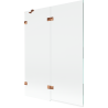 Mexen Lunar Duschtrennwand 2-flügelig links 130 x 150 cm, transparent, Roségold - 897-130-100-60-00-L