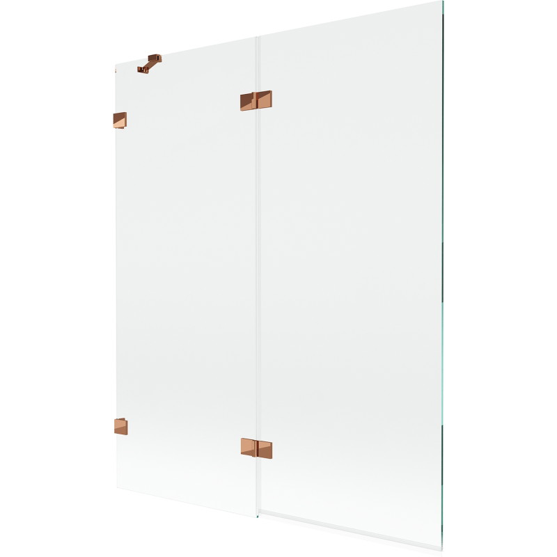 Mexen Lunar dušinurk, 2-osaline, vasak, 140 x 150 cm, läbipaistev, roosakaskuldne - 897-140-100-60-00-L