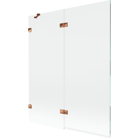 Mexen Lunar Duschabtrennung 2-flügelig links 140 x 150 cm, transparent, Roségold - 897-140-100-60-00-L