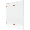 Mexen Lunar Duschabtrennung 2-flügelig links 140 x 150 cm, transparent, Roségold - 897-140-100-60-00-L