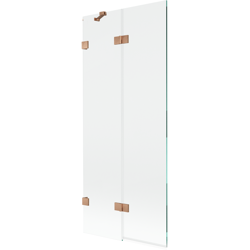 Mexen Lunar parawan nawannowy 2-skrzydłowy lewy 80 x 150 cm, transparent, miedź szczotkowana - 897-080-100-65-00-L