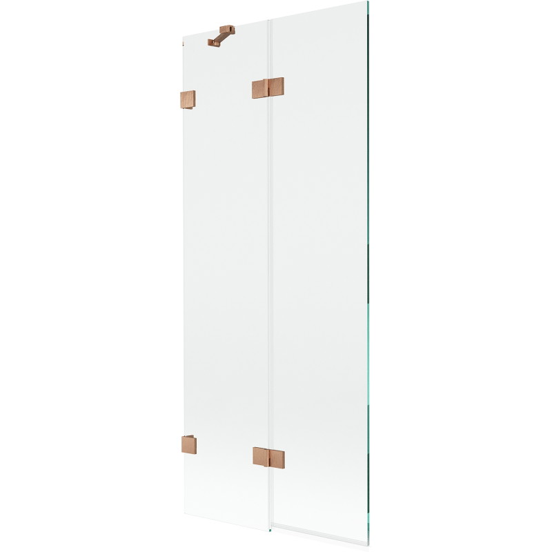 Mexen Lunar vannie kraan 2-tiivaline vasak 80 x 150 cm, läbipaistev, harjatud vask - 897-080-100-65-00-L