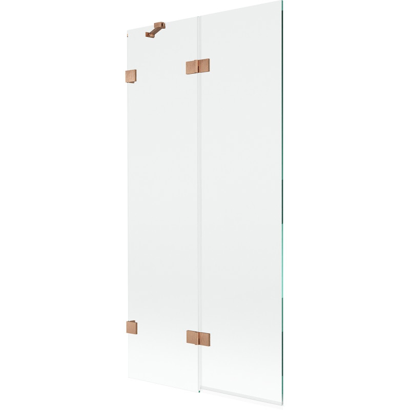 Mexen Lunar paravan za kadu dvokrilni lijevi 90 x 150 cm, prozirni, brušeni bakar - 897-090-100-65-00-L