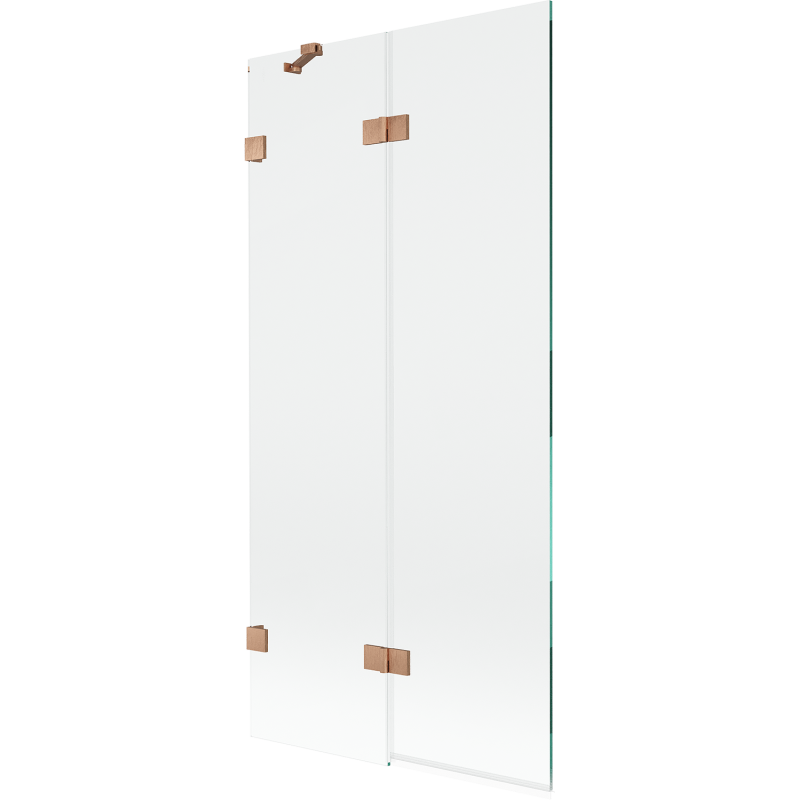 Mexen Lunar parawan nawannowy 2-skrzydłowy lewy 90 x 150 cm, transparent, miedź szczotkowana - 897-090-100-65-00-L