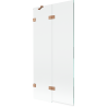 Mexen Lunar 2-panel left folding bath screen 90 x 150 cm, transparent, brushed copper - 897-090-100-65-00-L