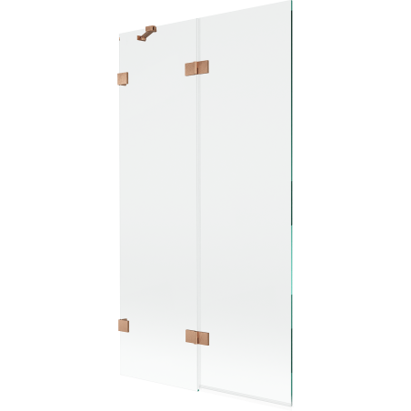 Mexen Lunar Badewannenfaltwand 2-flügelig links 100 x 150 cm, transparent, gebürstetes Kupfer - 897-100-100-65-00-L