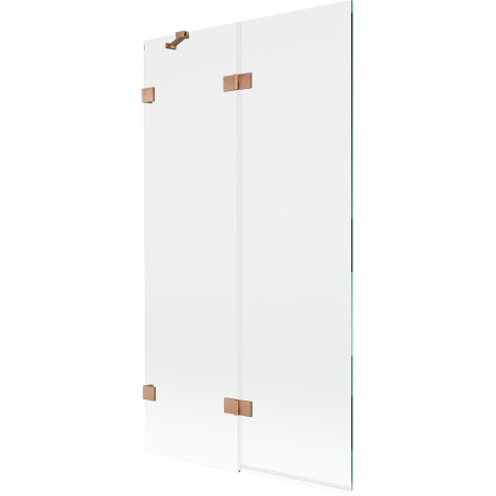 Mexen Lunar pare-baignoire 2 volets gauche 100 x 150 cm, transparent, cuivre brossé - 897-100-100-65-00-L