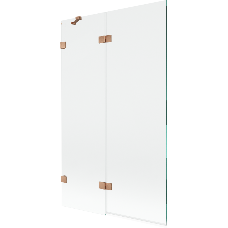 Mexen Lunar 2-delad duschvägg vänster 110 x 150 cm, transparent, borstad koppar - 897-110-100-65-00-L