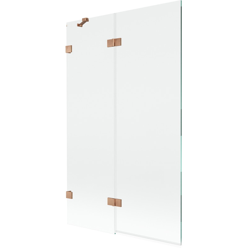Mexen Lunar tuš paravan 2-krilni lijevi 110 x 150 cm, proziran, brušena bakar - 897-110-100-65-00-L