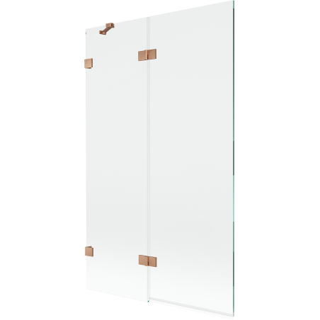 Mexen Lunar Duschwand 2-flügelig links 110 x 150 cm, transparent, gebürstetes Kupfer - 897-110-100-65-00-L