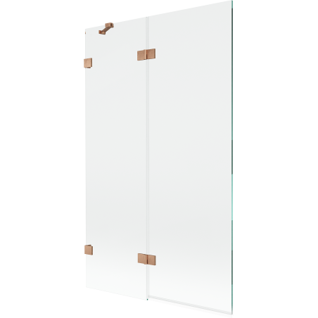 Mexen Lunar tuš paravan 2-krilni lijevi 110 x 150 cm, proziran, brušena bakar - 897-110-100-65-00-L