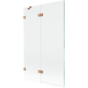 Mexen Lunar 2-wing left shower screen 110 x 150 cm, transparent, brushed copper - 897-110-100-65-00-L