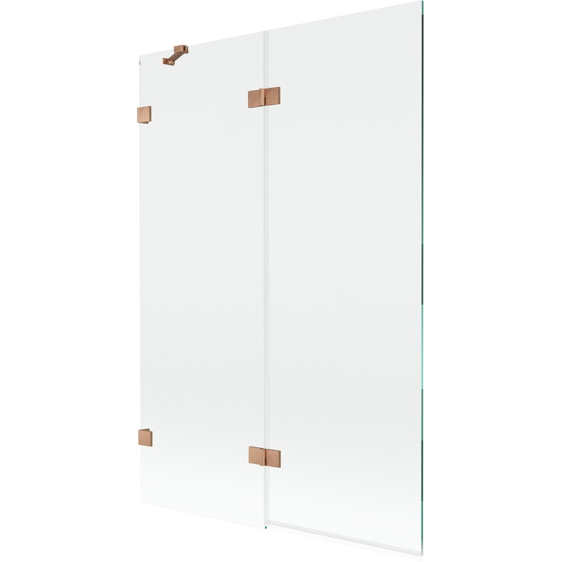 Mexen Lunar kaheseinaline vasakpoolne dušisein 120 x 150 cm, läbipaistev, harjatud vask - 897-120-100-65-00-L
