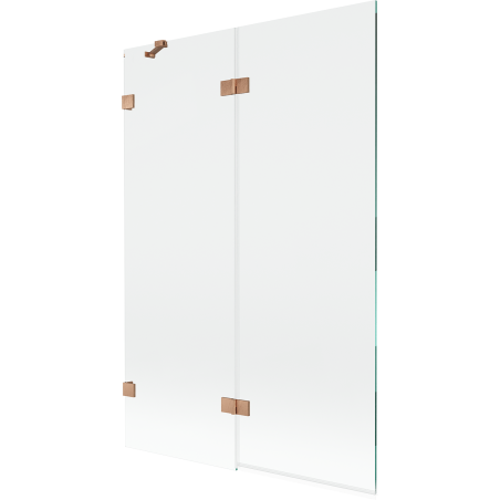Mexen Lunar kaheseinaline vasakpoolne dušisein 120 x 150 cm, läbipaistev, harjatud vask - 897-120-100-65-00-L