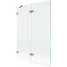 Mexen Lunar Duschwand 2-teilig links 120 x 150 cm, transparent, gebürstetes Kupfer - 897-120-100-65-00-L
