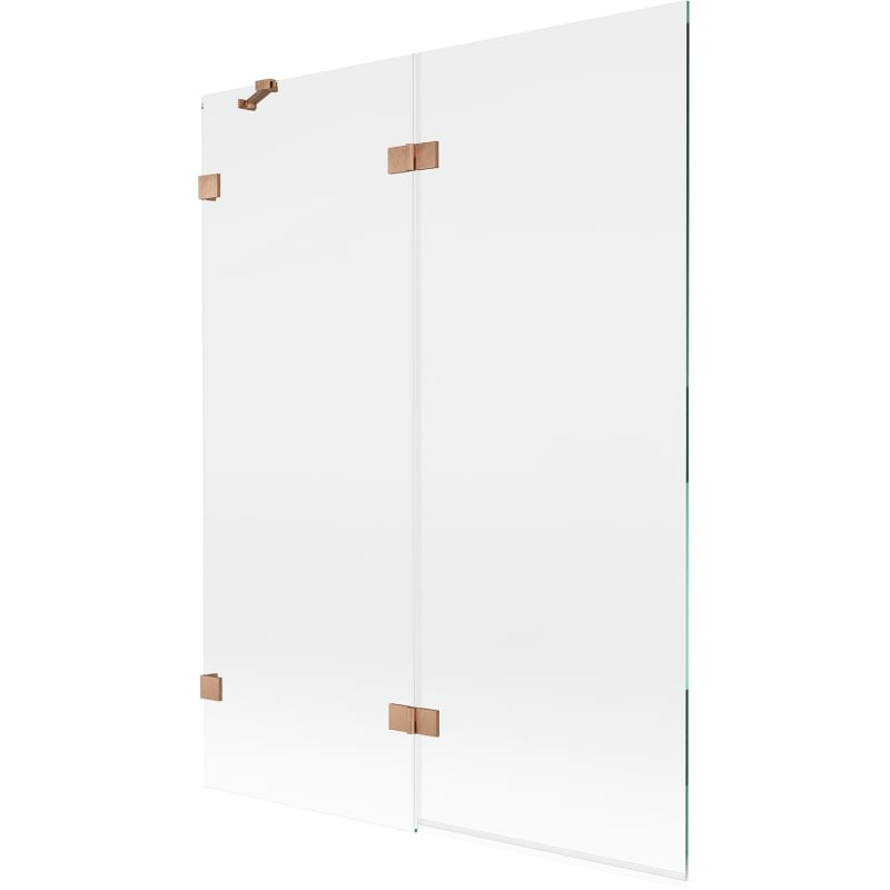 Mexen Lunar 2-wing Left Shower Screen 130 x 150 cm, Transparent, Brushed Copper - 897-130-100-65-00-L