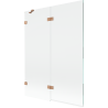 Mexen Lunar 2-wing Left Shower Screen 130 x 150 cm, Transparent, Brushed Copper - 897-130-100-65-00-L