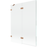 Mexen Lunar badwand 2-delig links 130 x 150 cm, transparant, geborsteld koper - 897-130-100-65-00-L