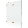 Mexen Lunar mampara de bañera de 2 hojas izquierda 130 x 150 cm, transparente, cobre cepillado - 897-130-100-65-00-L