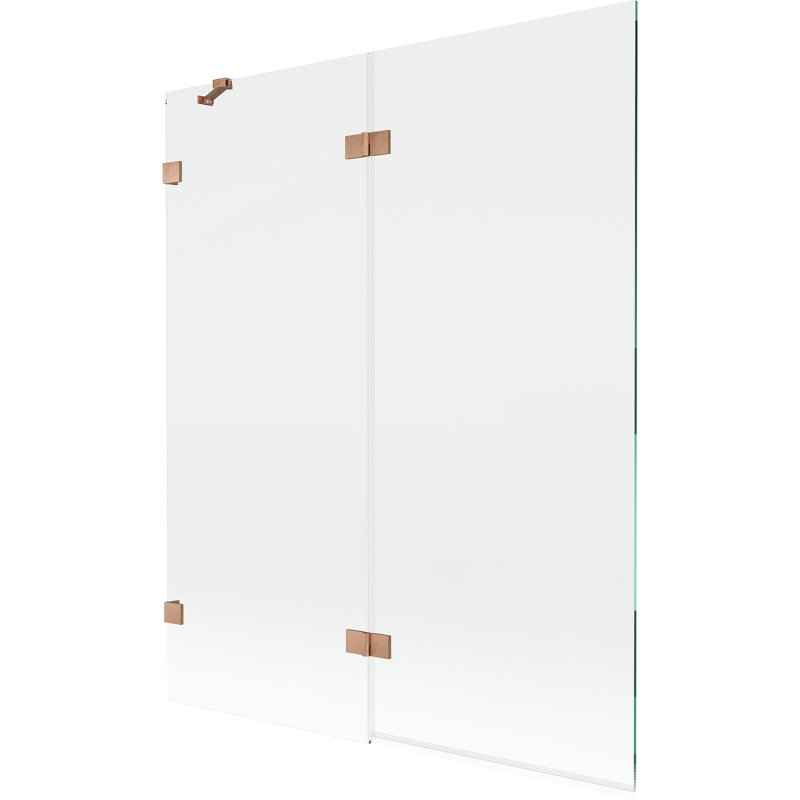 Mexen Lunar 2-wing left shower screen 140 x 150 cm, transparent, brushed copper - 897-140-100-65-00-L