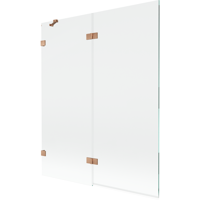Mexen Lunar Duschwand 2-flügelig links 140 x 150 cm, transparent, gebürstetes Kupfer - 897-140-100-65-00-L