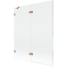 Mexen Lunar Duschwand 2-flügelig links 140 x 150 cm, transparent, gebürstetes Kupfer - 897-140-100-65-00-L