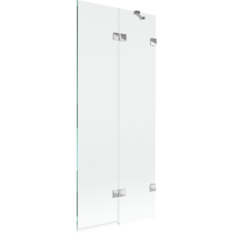 Mexen Lunar Badewannenwand 2-flügelig rechts 80 x 150 cm, transparent, Chrom - 897-080-100-01-00-P