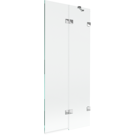Mexen Lunar Badewannenwand 2-flügelig rechts 80 x 150 cm, transparent, Chrom - 897-080-100-01-00-P