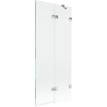 Mexen Lunar Badewannenwand 2-flügelig rechts 80 x 150 cm, transparent, Chrom - 897-080-100-01-00-P