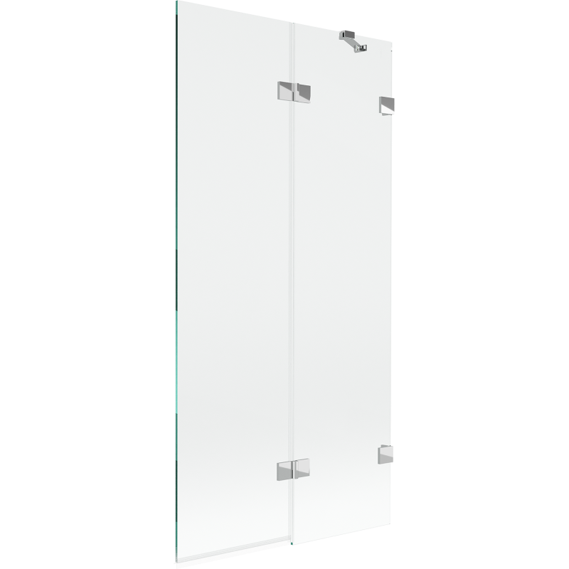 Mexen Lunar parawan de bain 2 volets droit 90 x 150 cm, transparent, chrome - 897-090-100-01-00-P