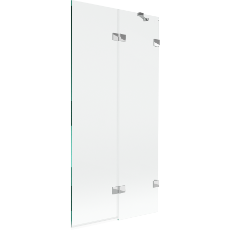 Mexen Lunar Duebele Buedewand 2-flillech riets 90 x 150 cm, transparent, Chrom - 897-090-100-01-00-P