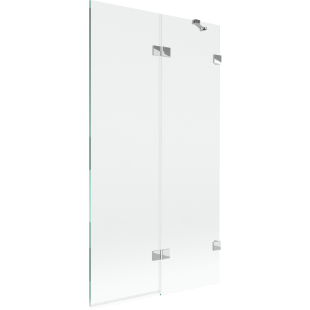 Mexen Lunar kaheosaline vannisein parem 100 x 150 cm, läbipaistev, kroom - 897-100-100-01-00-P