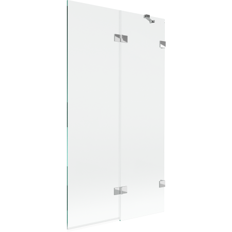 Mexen Lunar, mampara de baño de 2 alas derecho 100 x 150 cm, transparente, cromo - 897-100-100-01-00-P