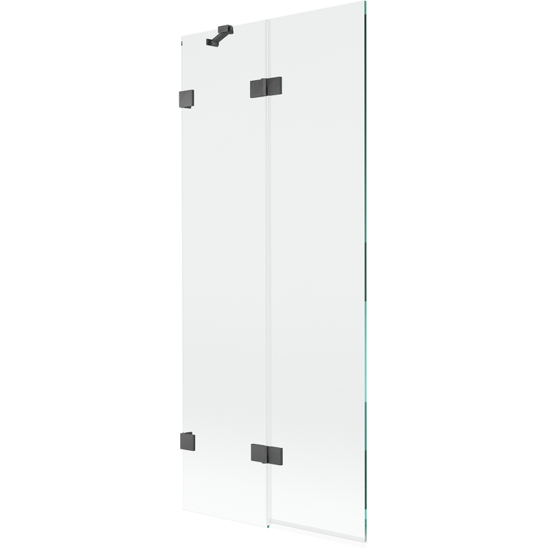 Mexen Lunar Duschwand 2-flügelig links 80 x 150 cm, transparent, gebürstet, gun grau - 897-080-100-66-00-L