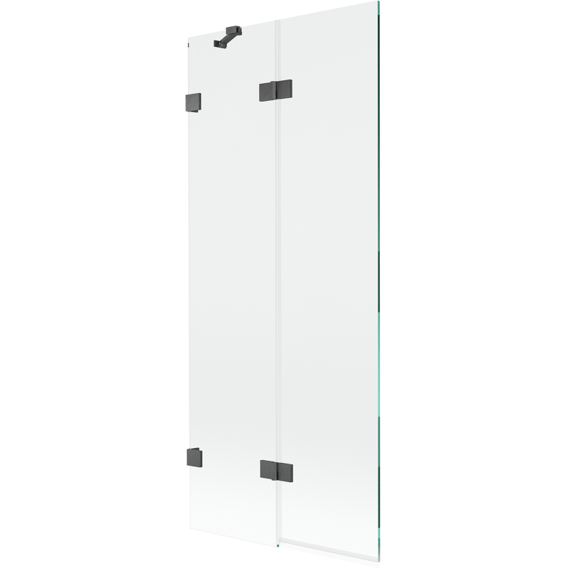 Mexen Lunar mampara de baño de 2 paneles, izquierda 80 x 150 cm, transparente, gris antracita cepillado - 897-080-100-66-00-L