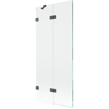 Mexen Lunar 2-Panel Bath Screen Left 80 x 150 cm, Transparent, Gun Gray Brushed - 897-080-100-66-00-L