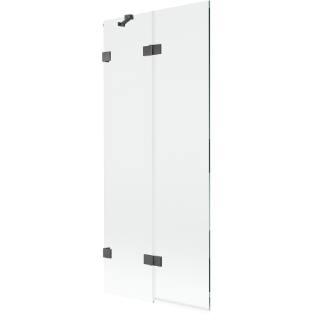 Mexen Lunar schermo da vasca da bagno a 2 ante sinistro 80 x 150 cm, trasparente, grigio canna di fucile spazzolato