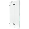 Mexen Lunar Duschwand 2-teilig links 80 x 150 cm, transparent, gebürstetes Gun Gray - 897-080-100-66-00-L
