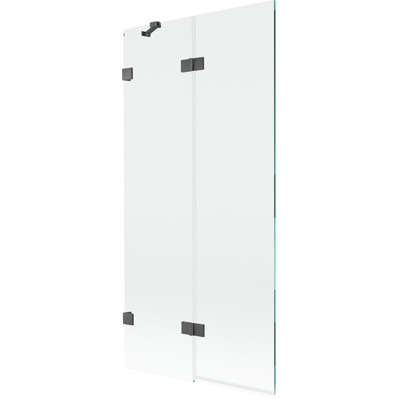 Mexen Lunar Badefaltwand 2-flügelig links 90 x 150 cm, transparent, gebürstetes Gun Gray - 897-090-100-66-00-L