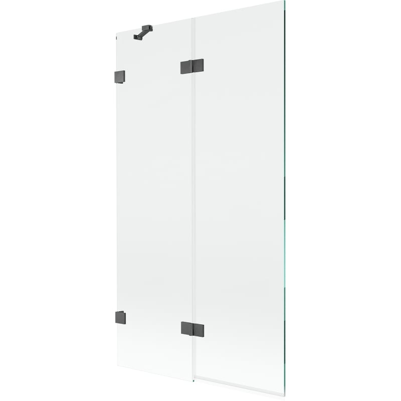 Mexen Lunar 2-wing Bath Screen Left 100 x 150 cm, Transparent, Brushed Gun Gray - 897-100-100-66-00-L
