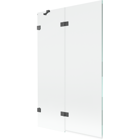 Mexen Lunar 2-panel left-hand bath screen 110 x 150 cm, transparent, brushed gun gray - 897-110-100-66-00-L