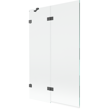 Mexen Lunar paratia per vasca da bagno a 2 ante sinistra 110 x 150 cm, trasparente, grigio canna di fucile spazzolato