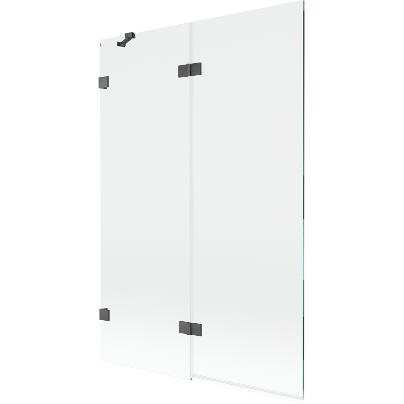 Mexen Lunar mampara de baño de 2 paneles izquierda 120 x 150 cm, transparente, gris grafito cepillado - 897-120-100-66-00-L