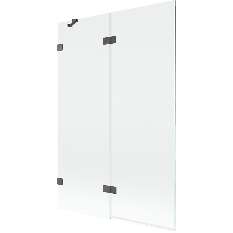 Mexen Lunar vannitubapael 2-paneel vasak 120 x 150 cm, läbipaistev, harjatud relv-hall - 897-120-100-66-00-L