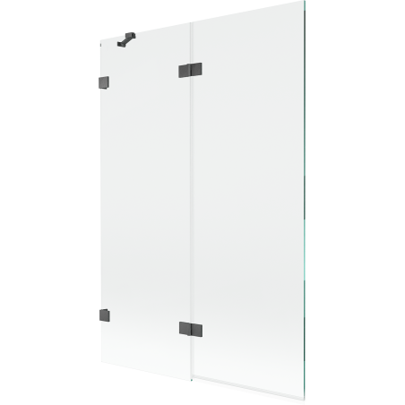 Mexen Lunar duebel-linke 2-flillege Duschwand 120 x 150 cm, transparent, grai gebierstet - 897-120-100-66-00-L