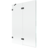 Mexen Lunar Duschabtrennung 2-flügelig links 120 x 150 cm, transparent, gun grau gebürstet - 897-120-100-66-00-L